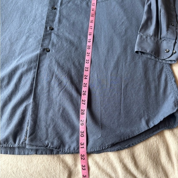 Barrington men’s long sleeve button down blue dress shirt Neck 18.5 34/35 - Picture 6 of 10